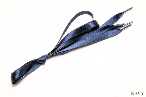 Ribbon Shoelaces - Navy - The Shoe Snob